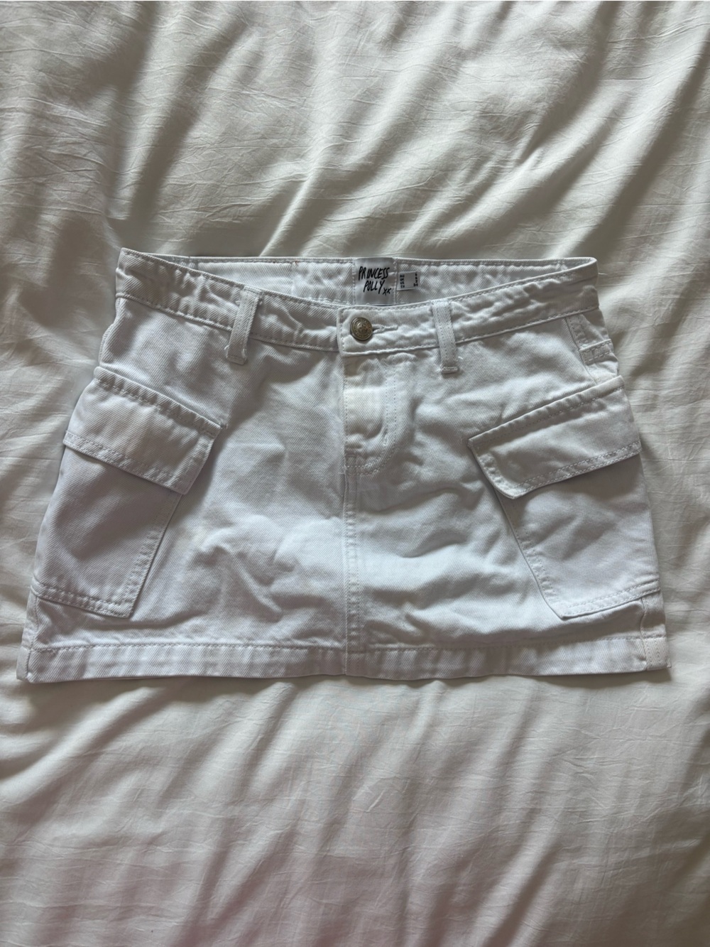 Princess Polly White Cargo Mini Skirt